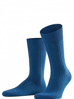 Теплые носки на удобной резинке Falke 14423 Lhasa Rib (муж.) Синий 6504